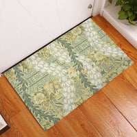 Vintage Puakenikeni and Maile Lei Rubber Doormat Hawaiian Style Tribal Tapa Double Strand Lei LT9 - Polynesian Pride