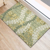 Vintage Puakenikeni and Maile Lei Rubber Doormat Hawaiian Style Tribal Tapa Double Strand Lei LT9 - Polynesian Pride