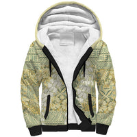 Vintage Puakenikeni and Maile Lei Sherpa Hoodie Hawaiian Style Tribal Tapa Double Strand Lei LT9 Unisex Vintage - Polynesian Pride
