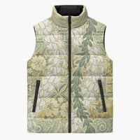 Vintage Puakenikeni and Maile Lei Sleeveless Puffer Jacket Hawaiian Style Tribal Tapa Double Strand Lei LT9 Unisex Vintage - Polynesian Pride