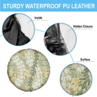 Vintage Puakenikeni and Maile Lei Spare Tire Cover Hawaiian Style Tribal Tapa Double Strand Lei LT9 - Polynesian Pride