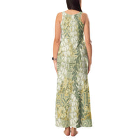 Vintage Puakenikeni and Maile Lei Tank Maxi Dress Hawaiian Style Tribal Tapa Double Strand Lei LT9 - Polynesian Pride