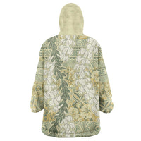 Vintage Puakenikeni and Maile Lei Wearable Blanket Hoodie Hawaiian Style Tribal Tapa Double Strand Lei LT9 - Polynesian Pride