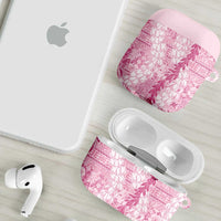 Pink Puakenikeni and Maile Lei AirPods Case Hawaiian Style Tribal Tapa Double Strand Lei LT9 - Polynesian Pride