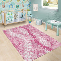 Pink Puakenikeni and Maile Lei Area Rug Hawaiian Style Tribal Tapa Double Strand Lei LT9 - Polynesian Pride