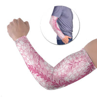 Pink Puakenikeni and Maile Lei Arm Sleeves Hawaiian Style Tribal Tapa Double Strand Lei LT9 Set of 2 Pink - Polynesian Pride