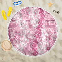 Pink Puakenikeni and Maile Lei Beach Blanket Hawaiian Style Tribal Tapa Double Strand Lei LT9 One Size 150cm Pink - Polynesian Pride