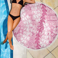 Pink Puakenikeni and Maile Lei Beach Blanket Hawaiian Style Tribal Tapa Double Strand Lei LT9 - Polynesian Pride