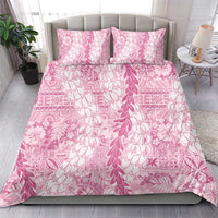 Pink Puakenikeni and Maile Lei Bedding Set Hawaiian Style Tribal Tapa Double Strand Lei LT9 - Polynesian Pride