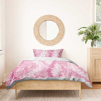 Pink Puakenikeni and Maile Lei Bedding Set Hawaiian Style Tribal Tapa Double Strand Lei LT9 - Polynesian Pride
