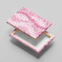 Pink Puakenikeni and Maile Lei Canvas Wall Art Hawaiian Style Tribal Tapa Double Strand Lei LT9 - Polynesian Pride
