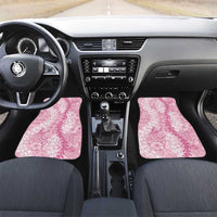 Pink Puakenikeni and Maile Lei Car Mats Hawaiian Style Tribal Tapa Double Strand Lei LT9 Set 2pcs - Front Pink - Polynesian Pride