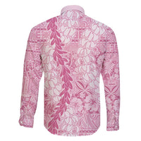 Pink Puakenikeni and Maile Lei Family Matching Puletasi and Hawaiian Shirt Hawaiian Style Tribal Tapa Double Strand Lei LT9 - Polynesian Pride