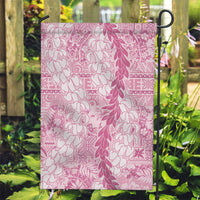 Pink Puakenikeni and Maile Lei Garden Flag Hawaiian Style Tribal Tapa Double Strand Lei LT9 Garden Flag Pink - Polynesian Pride