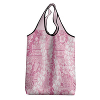 Pink Puakenikeni and Maile Lei Grocery Bag Hawaiian Style Tribal Tapa Double Strand Lei LT9 - Polynesian Pride
