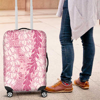 Pink Puakenikeni and Maile Lei Luggage Cover Hawaiian Style Tribal Tapa Double Strand Lei LT9 Pink - Polynesian Pride