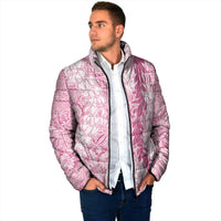 Pink Puakenikeni and Maile Lei Padded Jacket Hawaiian Style Tribal Tapa Double Strand Lei LT9 - Polynesian Pride