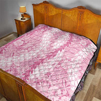 Pink Puakenikeni and Maile Lei Quilt Hawaiian Style Tribal Tapa Double Strand Lei LT9 - Polynesian Pride