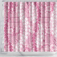Pink Puakenikeni and Maile Lei Shower Curtain Hawaiian Style Tribal Tapa Double Strand Lei LT9 - Polynesian Pride