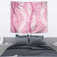 Pink Puakenikeni and Maile Lei Tapestry Hawaiian Style Tribal Tapa Double Strand Lei LT9 - Polynesian Pride