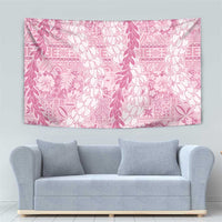 Pink Puakenikeni and Maile Lei Tapestry Hawaiian Style Tribal Tapa Double Strand Lei LT9 - Polynesian Pride