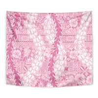 Pink Puakenikeni and Maile Lei Tapestry Hawaiian Style Tribal Tapa Double Strand Lei LT9 - Polynesian Pride