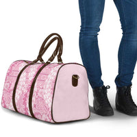Pink Puakenikeni and Maile Lei Travel Bag Hawaiian Style Tribal Tapa Double Strand Lei LT9 - Polynesian Pride