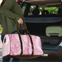 Pink Puakenikeni and Maile Lei Travel Bag Hawaiian Style Tribal Tapa Double Strand Lei LT9 - Polynesian Pride