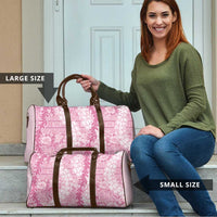 Pink Puakenikeni and Maile Lei Travel Bag Hawaiian Style Tribal Tapa Double Strand Lei LT9 - Polynesian Pride