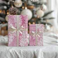 Pink Puakenikeni and Maile Lei Wrapping Paper Hawaiian Style Tribal Tapa Double Strand Lei LT9 - Polynesian Pride