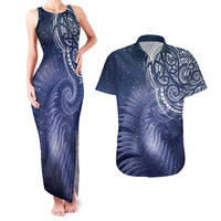 New Zealand Galaxy Fern Couples Matching Tank Maxi Dress and Hawaiian Shirt LT9 Galaxy - Polynesian Pride