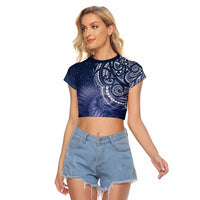 New Zealand Galaxy Fern Raglan Cropped T Shirt