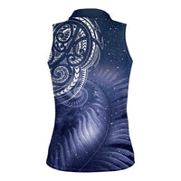 New Zealand Galaxy Fern Women Sleeveless Polo Shirt LT9 - Polynesian Pride