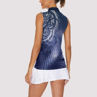 New Zealand Galaxy Fern Women Sleeveless Polo Shirt LT9 - Polynesian Pride