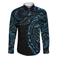 New Zealand Tribal Tattoo Family Matching Short Sleeve Bodycon Dress and Hawaiian Shirt With Matariki Art LT9 Dad's Shirt - Long Sleeve Galaxy - Polynesian Pride