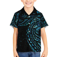 New Zealand Tribal Tattoo Family Matching Short Sleeve Bodycon Dress and Hawaiian Shirt With Matariki Art LT9 Son's Shirt Galaxy - Polynesian Pride