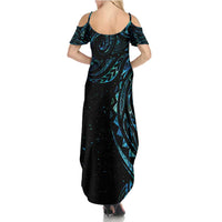 New Zealand Tribal Tattoo Family Matching Summer Maxi Dress and Hawaiian Shirt With Matariki Art LT9 - Polynesian Pride