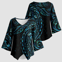 New Zealand Matariki Kimono Sleeve Blouse Galaxy Maori Tribal Tattoo LT9 - Polynesian Pride