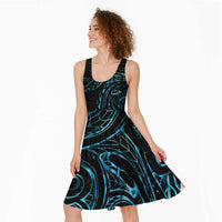 New Zealand Matariki Midi Dress Galaxy Maori Tribal Tattoo LT9 - Polynesian Pride