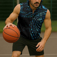 New Zealand Matariki Sleeveless Zip Hoodie Galaxy Maori Tribal Tattoo LT9 - Polynesian Pride