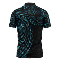 New Zealand Matariki Zipper Polo Shirt Galaxy Maori Tribal Tattoo LT9 - Polynesian Pride