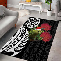 New Zealand Kakapo Christmas Area Rug Meri Kirihimete Pohutukawa Flowers LT9 - Polynesian Pride
