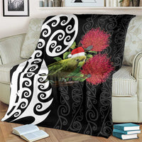 New Zealand Kakapo Christmas Blanket Meri Kirihimete Pohutukawa Flowers LT9 - Polynesian Pride