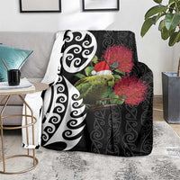 New Zealand Kakapo Christmas Blanket Meri Kirihimete Pohutukawa Flowers LT9 - Polynesian Pride