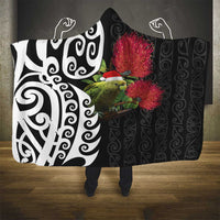 New Zealand Kakapo Christmas Hooded Blanket Meri Kirihimete Pohutukawa Flowers LT9 - Polynesian Pride