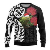 New Zealand Kakapo Christmas Ugly Christmas Sweater Meri Kirihimete Pohutukawa Flowers LT9 - Polynesian Pride