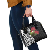 New Zealand Kakapo Christmas Shoulder Handbag Meri Kirihimete Pohutukawa Flowers LT9 - Polynesian Pride