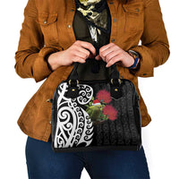 New Zealand Kakapo Christmas Shoulder Handbag Meri Kirihimete Pohutukawa Flowers LT9 - Polynesian Pride
