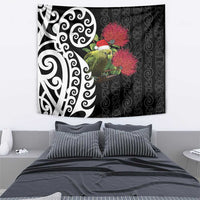 New Zealand Kakapo Christmas Tapestry Meri Kirihimete Pohutukawa Flowers LT9 - Polynesian Pride