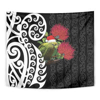 New Zealand Kakapo Christmas Tapestry Meri Kirihimete Pohutukawa Flowers LT9 - Polynesian Pride